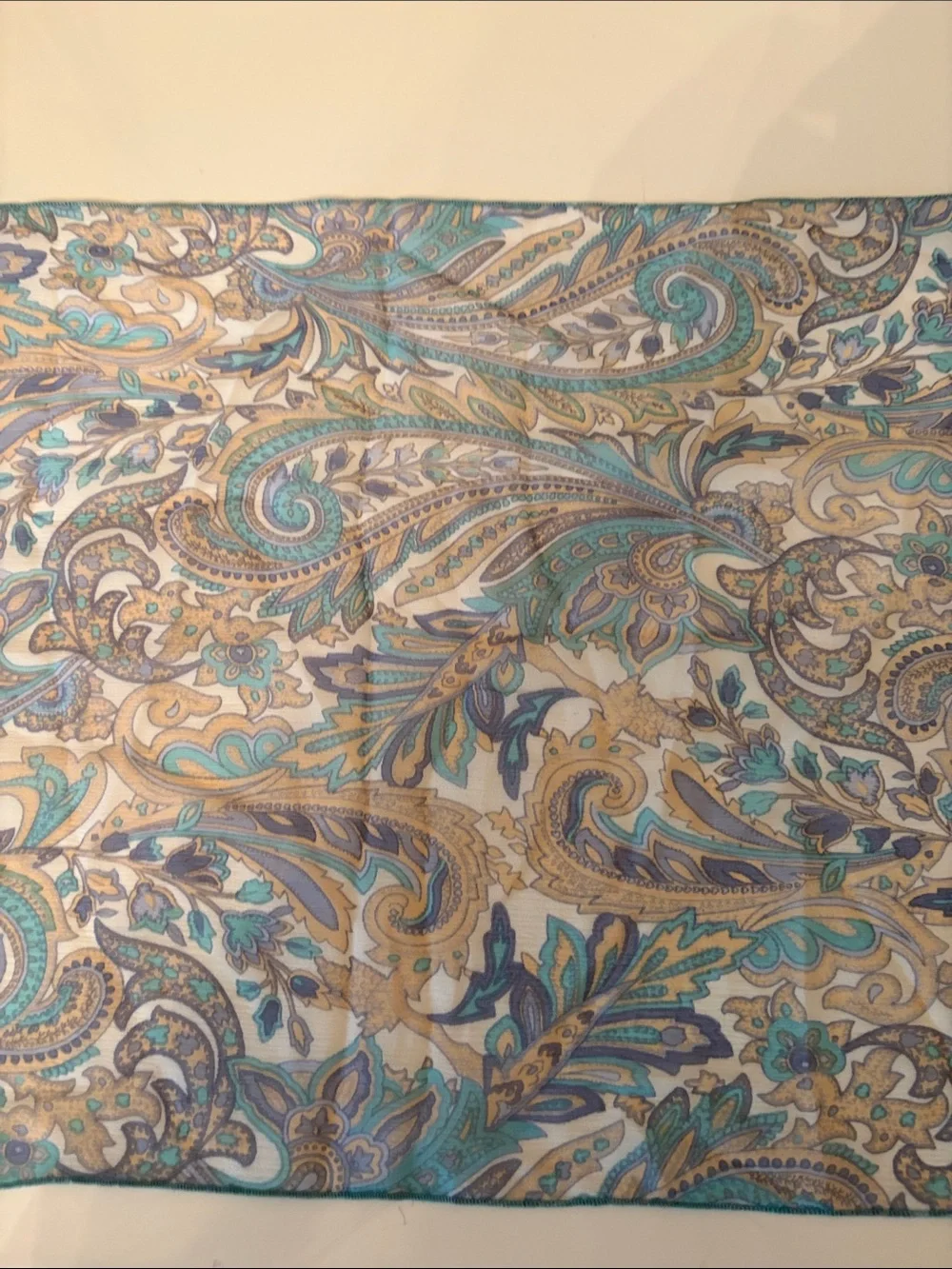 Vintage Joy Susan paisley print silk scarf